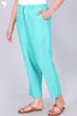 Cambric Cotton Pants In Turquoise Blue